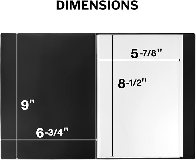 Dunwell Presentation Book 24-Pocket 5.5x8.5, Plastic Sleeves, 2-Pack, Black | Acid-Free Poly, Displays 48 Pages, Tear-Resistant Sleeves, Ideal for Documents & Artwork - Image 3