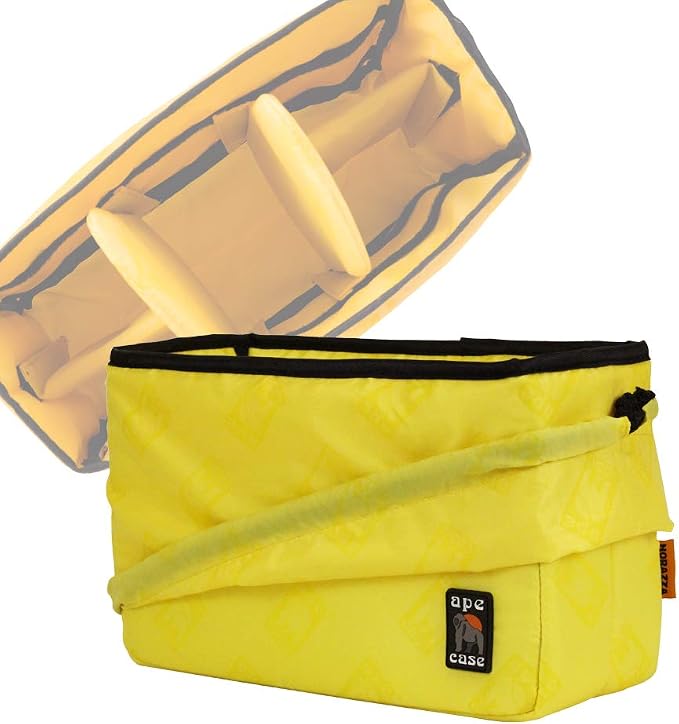 Cubeze (ACQB 39) Flexible Padded Storage Bag; Removable & Adjustable Padded Inserts; Drawstring Closure; Hi-Vis Yellow Interior; Exterior Pockets for Accessories; Yellow - Image 5