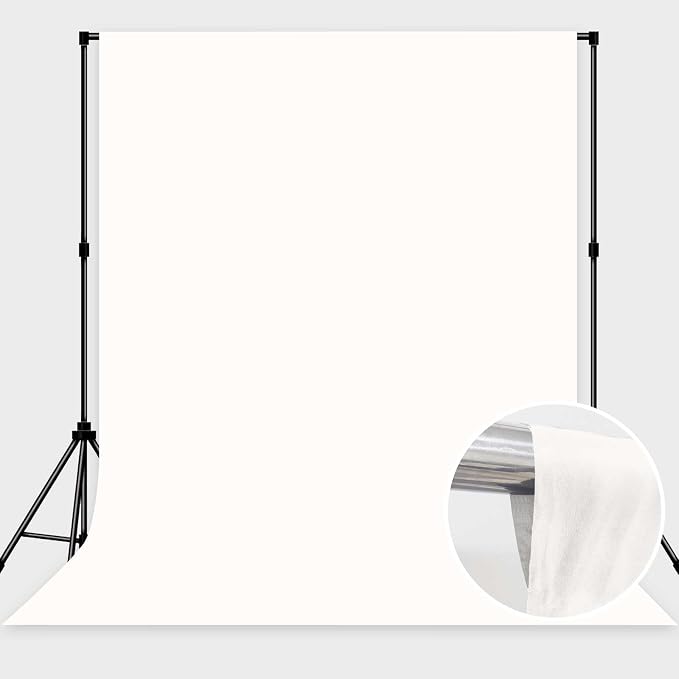 White Photo Backdrop Background Fabric Professional Photography 8x10ft | Seamless Design eliminates Wrinkle Portrait Photography Wedding Dark Theme Decorations - Image 2