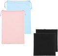 Ski Goggle Bag, Microfiber Bag with Cleaning Cloth Drawstring Pouch Soft Storage Sleeve Case Protection 2 Pcs & Light Blue/Pink-Fitting for (Snow Swimming Goggle/Sunglasses/Camera) by YELARXI
