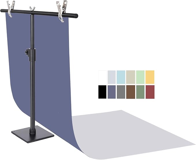Yoocheese Photo Backdrop for Product Photography, 22x34 in Small Product Background with Tabletop T-Shape Stand, 6Pcs/12 Colors for Flat Lay, Food, Jewelry, Cosmetics Photography by Yoocheese