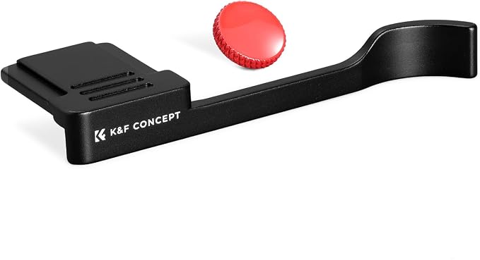 K&F CONCEPT Camera Thumb Grip with Red Shutter Button Compatible with FUJIFILM X100VI X100V, Black by KFCONCEPT