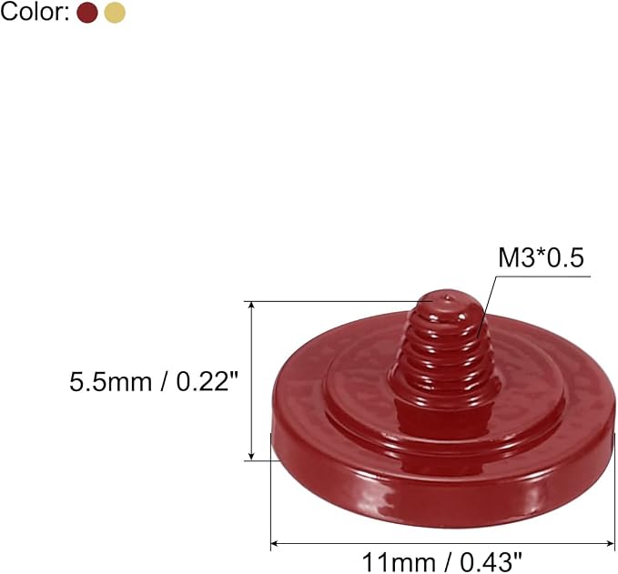 PATIKIL Camera Shutter Button, 2 Pack Soft Shutter Release Button Pure Copper Camera Button Concave, for Nikon for Fujifilm for Leica Dark Red/Golden - Image 2