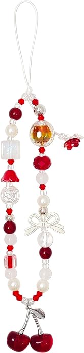 cioatu Phone Charms Cute Cherry Butterfly Cell Phone Lanyard Strap Wrist Strap for Bag Airpods Camera Pendants Decor by Unknown