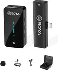 BOYA BY-XM6-K5 Wireless Lavalier Microphone for Android/Laptop with Charging Case & Mono/Stero,OLED Diplay Wireless USB-C Microphone for Vlogging,YouTube,Tiktok Live Stream, Video Recording by BOYA