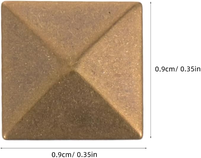 100Pcs Square Rivets, 0.39in Copper Flat Back Pyramid Studs | Flatback Hot Studs, Metal Nail Head Rivet DIY Accessories for Clothing Bags Leather Shoes Jewelry Crafts - Image 2