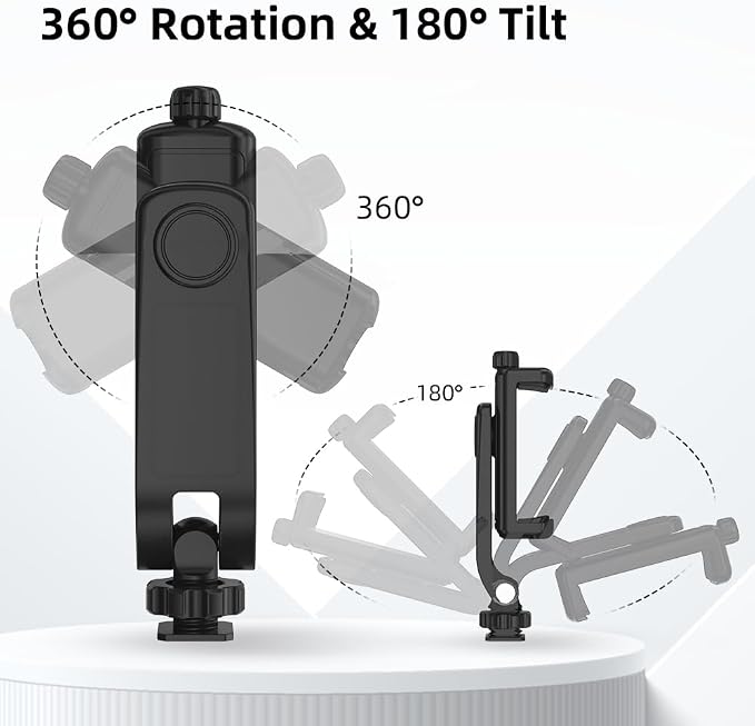 Flexible Phone Tripod Mount Adapter, Universal Smartphone Mount Adapter, Camera Cold/Hot Shoe Phone Tripod Holder for iPhone 17/16/15/14, Samsung Pixel Canon Nikon DSLR and More Cameras - Image 4