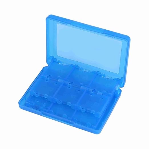 28-in-1 PP Game Card Case Holder - for Nintendo 3DS/DSL/DSI/LL, Cartridge Storage Box with 22 Slots + SD/TF Card Holders + Stylus Organizer(Blue) - Image 6