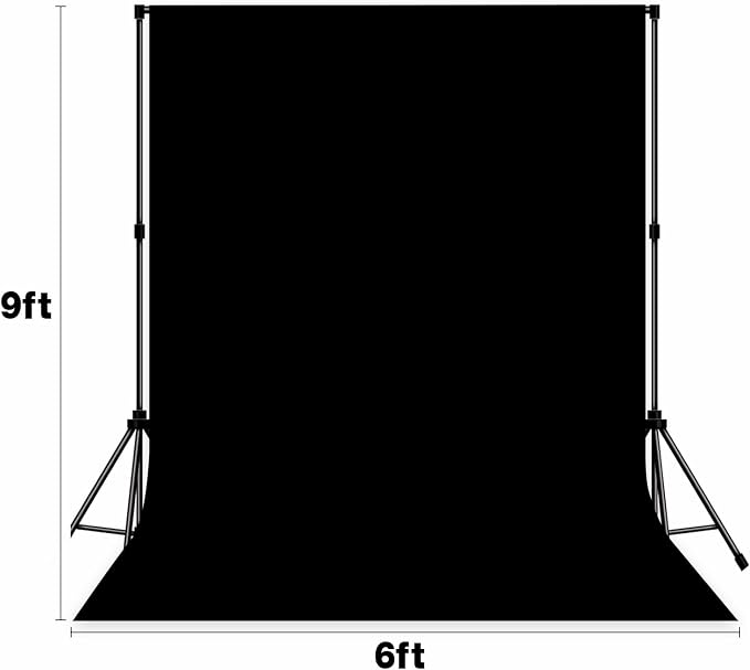 Black Photo Backdrop Professional Photography Background Cloth 6x9ft | Seamless Design eliminates Wrinkle Portrait Photography Wedding Dark Theme Decorations - Image 8