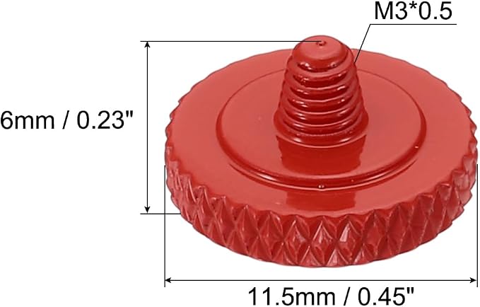 PATIKIL Camera Shutter Button, 3 Pack Soft Shutter Release Button Pure Copper Camera Button Knurled Suitable for Nikon for Fujifilm for Leica DSLR/SLR Camera, Red - Image 2