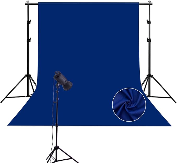 Blue Photography Backdrop for Photoshoot, 10x10 Ft Polyester Photo Backdrop Curtains, Blue Backdrops Screen for Photo Studio, Video, Content Creators, Birthday Parties Background by Unknown