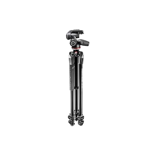 Manfrotto 290 Xtra Aluminum 3-Section Tripod Kit with 3-Way Head (MK290XTA3-3WUS), Black - Image 3