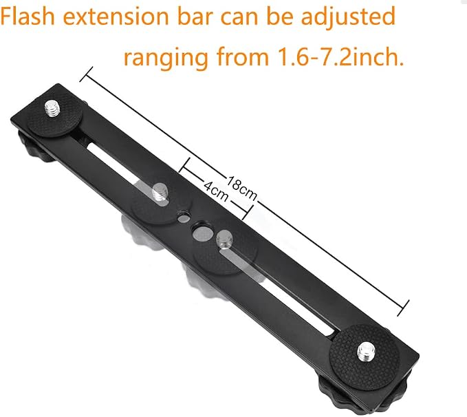 Dual Flash Bracket 8in/20.3cm Camera Mount Tripod Bracket with 1/4 Screw Hot Shoe Flash Light Bracket for LED Light Microphone 3D Stereo Stereoscopic Photography - Image 3