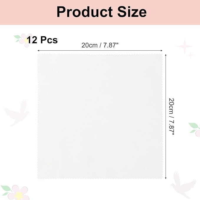 uxcell 12 Pcs Microfiber Cleaning Cloth for Glasses, 8 x 8 Inch Eyeglass Cleaning Cloth, Glasses Cleaner Wipes for Electronics Lenses Screens Cameras Cell Phones, Light White - Image 2