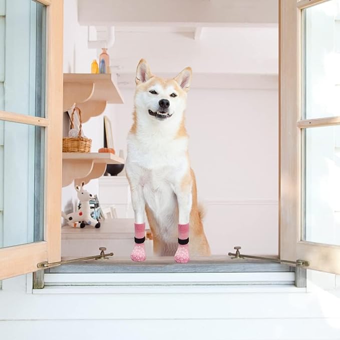 EXPAWLORER Anti Slip Dog Socks to Prevent Licking Paws, Dog Shoes for Hot Pavement, Dog Booties for Small Medium Large Senior Dogs, Traction Control Boots & Paw Protectors for Hardwood Floors - Image 5