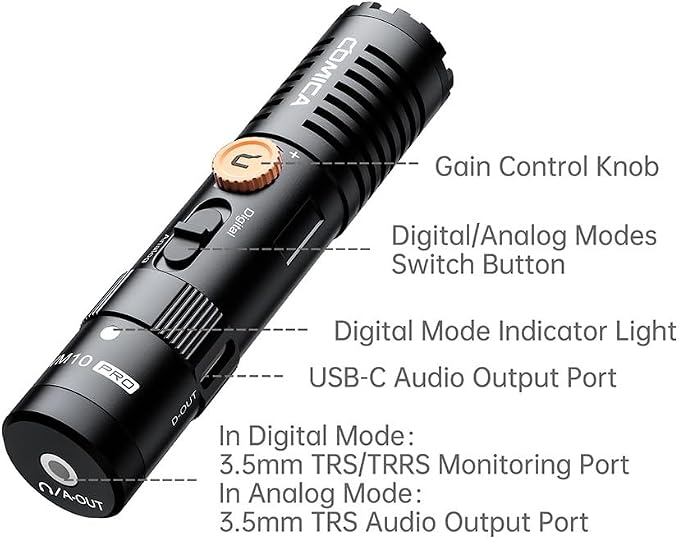 COMICA VM10 PRO Shotgun Microphone,USB C Mic for Camera, Smartphone, Tablet, PC.Ideal for Vlogging, Live Streaming,Recoding.Dual-Mode Video USB Shotgun Microphone with Gain Control - Image 2