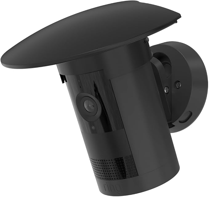 Holicfun Sun & Rain Shade Cover for Ring Outdoor Cam Plus, Black | Plastic protective visor, adds extra protection, shields camera from rain, snow, sunlight & bird dropping, easy installation by Holicfun