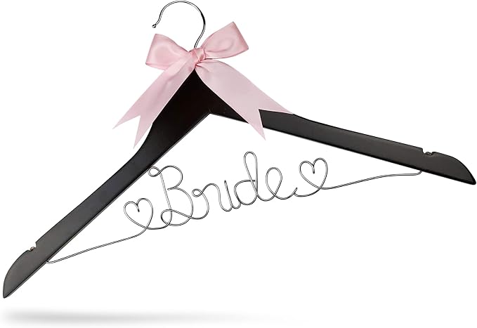 Bride Hanger for Wedding Dress, Wooden Gown Display with White Finish, Elegant Keepsake for Ceremony Photos, Bridal Shower Gift, Getting Ready Accessory for Special Day(Anatto Wood) by YourDreamPartyShop