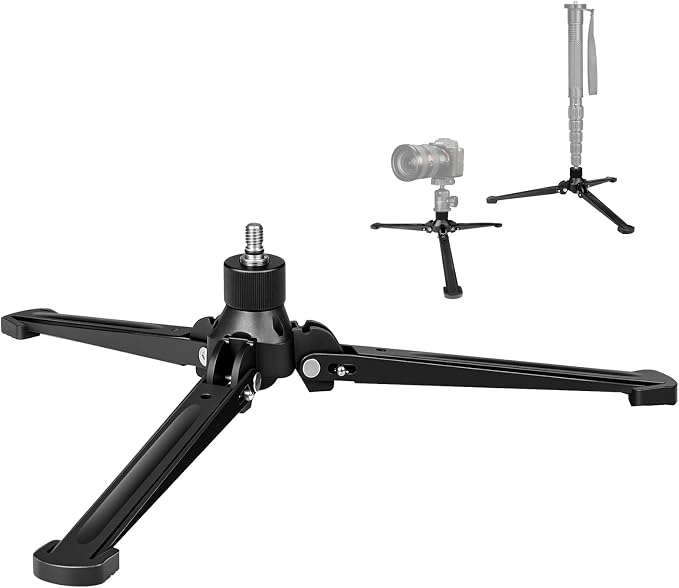 TONYBOO Monopod Tripod Base, Heavy Duty Aluminum Monopod Support Feet with 3/8-Inch Screw, Foldable Desktop Mini Tripod Stand for DSLR Camera, Stabilizer, Camcorder, Outdoor Photography-TM-5 by TONYBOO