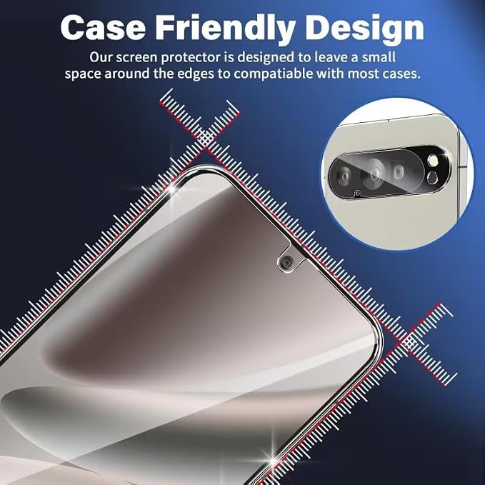 XDesign 3+3 Pack for Google Pixel 9 Pro Screen Protector 6.3 inch, 3 Pack Tempered Glass Screen Protector&3 Pack Camera Lens Protector - Image 4