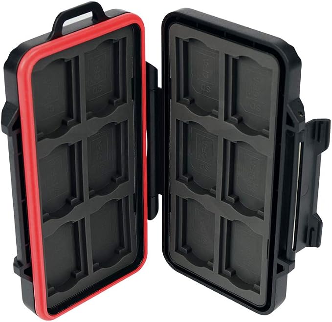PROfezzion Memory Card Case for 12 CFexpress Type-A and 12 SD SDHC SCXC | 24 Slots Memory Card Holder, Water-Resistant & Anti-Shock, Hard Shell with Rubber Interior, Compact & Easy Carrying - Image 9