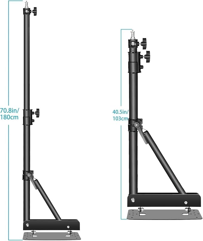 NEEWER Triangle Wall Mount Arm for Photography Studio Strobe Monolight | For Softboxes, Umbrellas, Reflectors, Flexible Rotation 180 Degrees, Maximum Length 180 cm, Black - Image 4