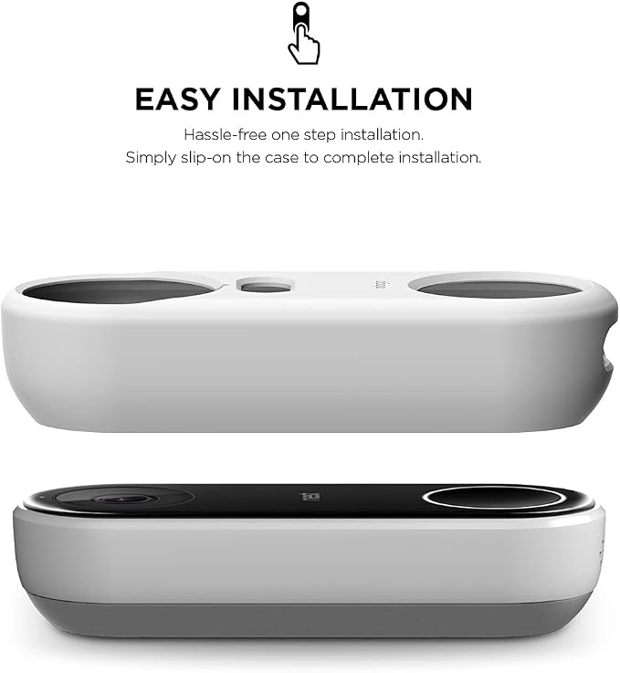 elago Silicone Case for Google Nest Hello Doorbell Cover (Wired) | Full Protection, Night Vision Compatible [US Patent Registered] [White] - Image 3