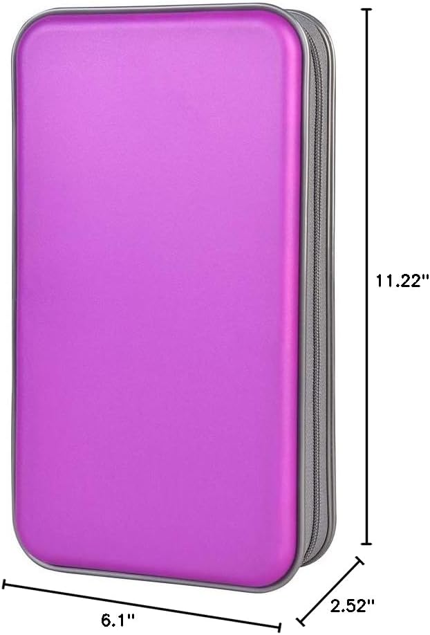 alavisxf xx CD Case, 96 Capacity Hard Plastic Organizer Wallet for Car | CD DVD Holder, Portable Hand Strap, Zipper Closure, Anti-Slip Scratch-Resistant Sleeves, Disc Storage, for Home Office Travel - Image 8