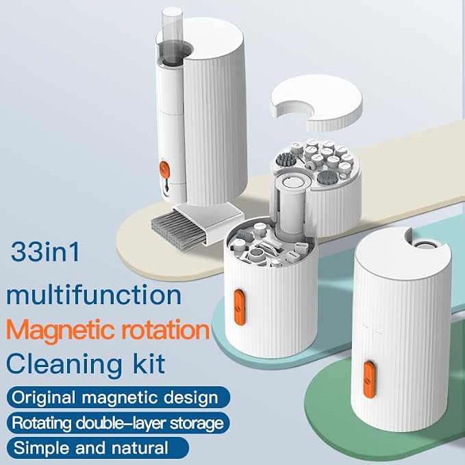 GK GAMAKAY 33 in 1 Multifunctional Cleaning Kit for Electronic Devices | Keyboard Cleaning Brush, Headphones Cleaner Kit for AirPods, Multi-Tool for Cleaning Laptop Earbuds Camera Cellphones (White) - Image 3
