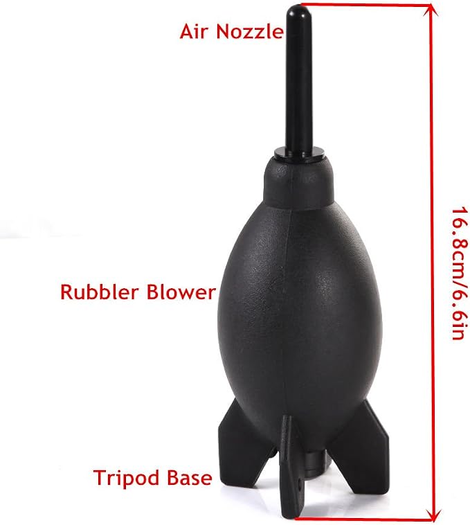 FocusFoto PRO 6.6 Inch Rubber Rocket Air Blower Duster Cleaner Dust Cleaning for DSLR Camera CCD Lens Keyboard Black - Image 4