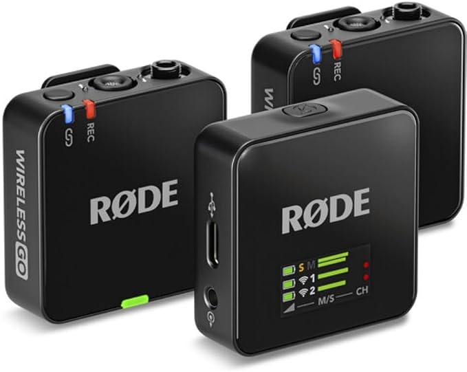RØDE Wireless GO (Gen 3) 2-Person Compact Digital Wireless Microphone System/Recorder | 2.4 GHz, Black Bundle with 2 Lavalier Microphones + 2 Furry Windscreens + Cloth (6 Items) - Image 6