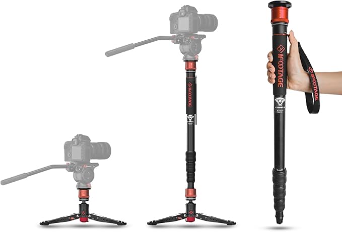IFOOTAGE Monopod for Camera Cobra 3 A180T,71"/180cm Monopod with Feet | Walking Stick,CB3 Base Tripod,for Camera Photography,Travel,Payload up to 17.64 lbs/8 KG by IFOOTAGE