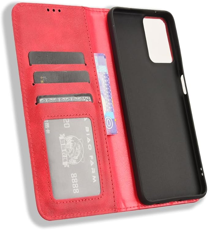 for RAZ Memory Cell Phone (2025/2024) Case Magnetic Flip Wallet -Red | Magnetic Wallet with Card Holder Kickstand Protection Flip Folio Leather Wallet Case for RAZ Memory Cell Phone (2024/2025) - Image 7