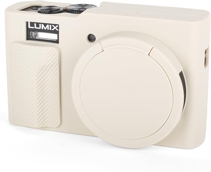 MUZIRI KINOKOO Silicone Sleeve Compatible for Panasonic Lumix ZS99 Camera - Soft Protective Cover for DC-ZS99/TZ99 Digital Camera with Removable Lens Cover - Anti-Slip & Anti-Scratch - Off White - Image 9