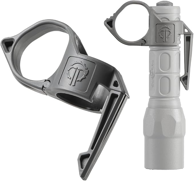 Thyrm Switchback Large 2.0 Flashlight Ring, Pocket Clip for 1-Inch Light | For 1-Inch Tactical Light, Finger Retention Ring Loop, Made in USA, Compatible with SureFire G2X-Size, Modlite Handheld Light by Thyrm