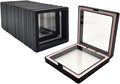12 PCS Dual-Color Packaging Box 3D Floating Frame Display Stand, Color-Matching Packaging Display Box, Transparent Window Jewelry Case, PE Film Anti-Oxidation Storage Case. (Black+Pink) by Unknown
