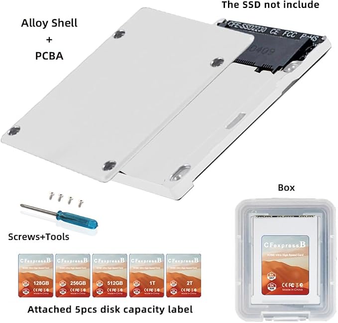 Xiwai CFexpress Card Reader Type-B to NVME 2230 Memory Card Kit Case CFE CFB NGFF M-Key Adapter Alloy Shell for Camera 8K RAW PCIe Expansion - Image 8
