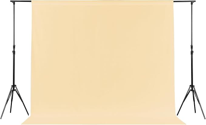 Joccun 6X9FT Champagne Backdrop Background for Photography,Polyester Backdrop Curtain Background Screen for Photography,Photoshoot,Video Recording,Studio(6X9ft,Champagne) by Joccun