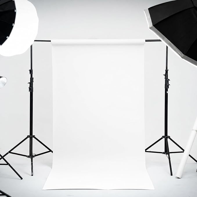 Kate Seamless Paper Backdrop White Paper Backdrop for Photoshoot (86''x32.8' Arctic White) - Image 2