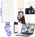 60 LED Portable Selfie Light Video Conference Lighting with Clip & Camera Tripod Adapter Rechargeable 2000mAh CRI 97+, 3 Light Modes for Phone iPhone Webcam Laptop Photo Makeup (Dreamy Blue) by Unknown