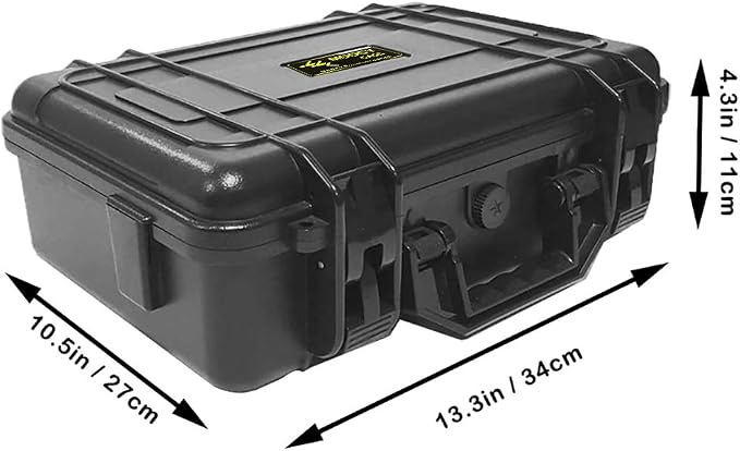 12" Hard Case with Pick Pluck Foam Insert, 13.3 x 10.5 x 4.3 Inch - Watertight Airtight Case for Pistol, Recorder, Camera, Microphone, GoPro - Image 4