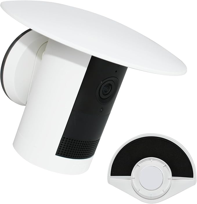 Sun Rain Shade Camera Cover Compatible with Ring Outdoor Cam Plus | Camera Shield Protective Case for Resistant UV, Easy to Install (White) by VVHOOY