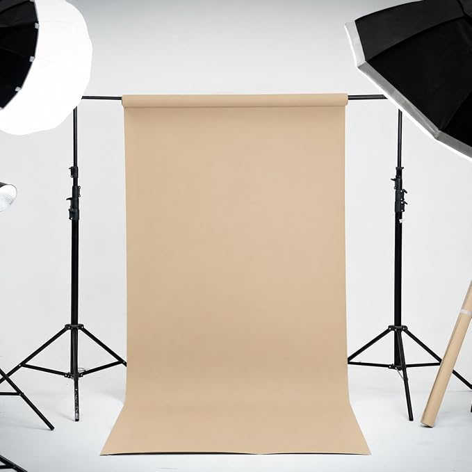 Kate Seamless Paper Backdrop for Photography Fawn Photo Backdrop Paper (106.8''x32.8' Fawn) - Image 2