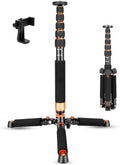 Koolehaoda 69" Aluminum Camera Monopod with Tripod Base, 6 Sections | 6-Section Adjustable Height 18"-69", Φ28mm Leg, Metal Tripod Base, Load Capacity 13lbs/6kg, for DSLR Mirrorless Camera by Koolehaoda