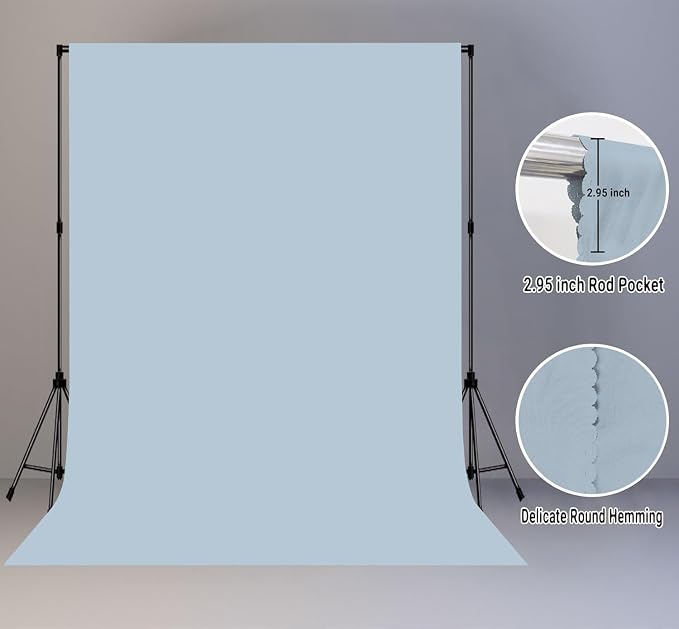 Dusty Blue Photography Backdrop for Photoshoot, Fabric 5x7ft | Polyester Studio Photo Backgrounds, Non Reflective, Easy to Hang, for Portrait Shoot, Product, Party Decor, Video Creation - Image 5