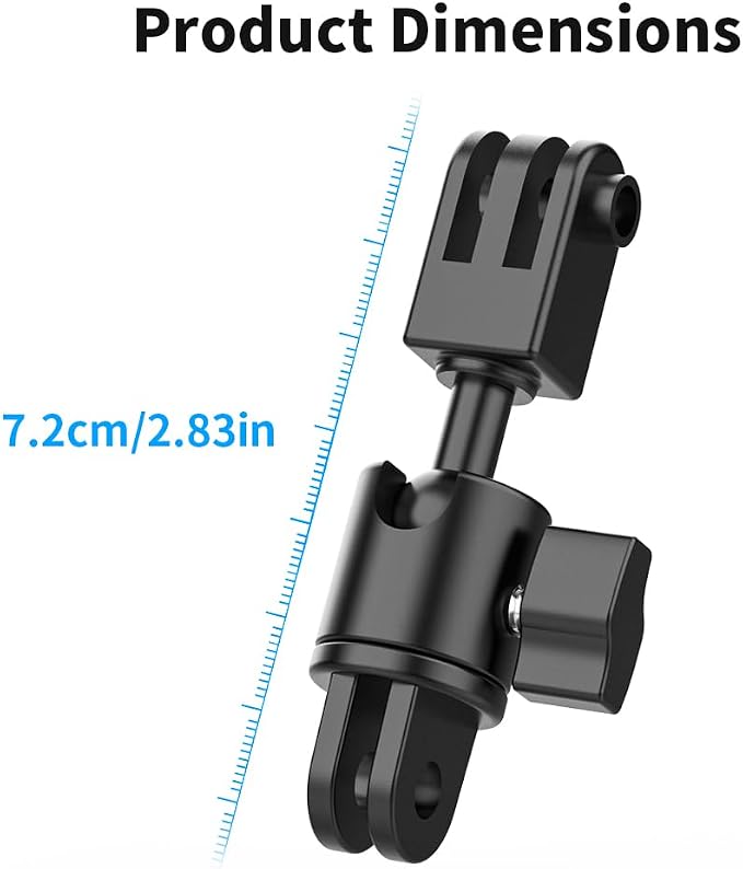 Aluminum 360 Degree Rotation Camera Swivel Mount, Vertical Metal Bracket Adapter Compatible with GoPro Hero 13/12/11/10, DJI Action 6/5 Pro/4, Sony and Other Action Cameras (Adjustable Adapter Mount) - Image 5