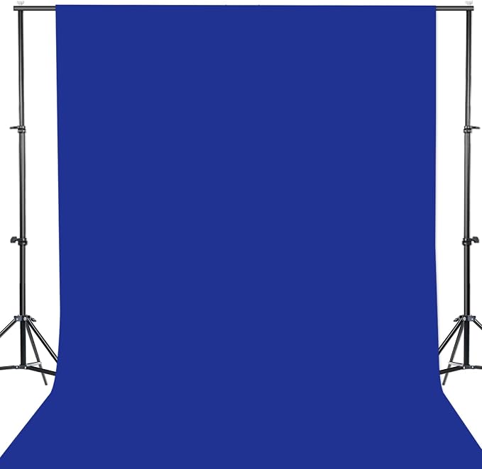 GFCC Royal Blue Backdrop Background - 10ftx10ft Blue Photo Backdrop for Photoshoot Photography Background Screen Video Recording Curtain | Non-Reflective, Polyester Curtain, Easy Hang, Multipurpose Screen for Studio Photo Booth, Video Recording, Portra... by GFCC
