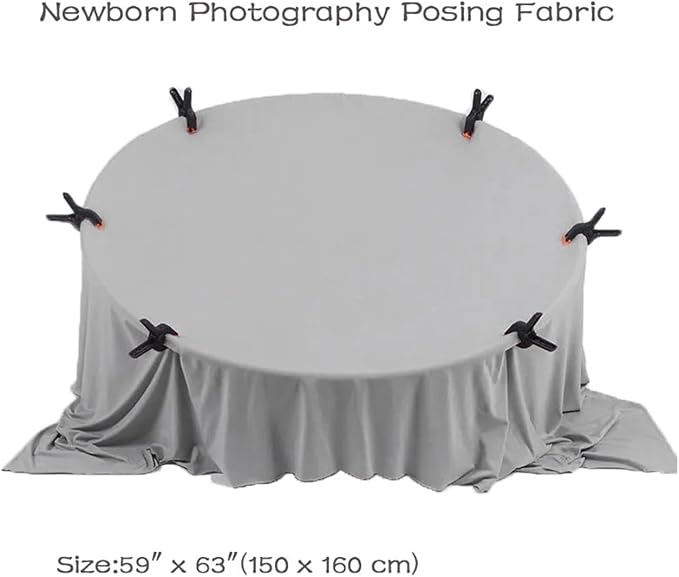 Orraphtstu Newborn Photography Posing Fabric Baby Beanbag Backdrop Props Stretch Blanket for Professional Studio Photoshoot (Gray) - Image 3