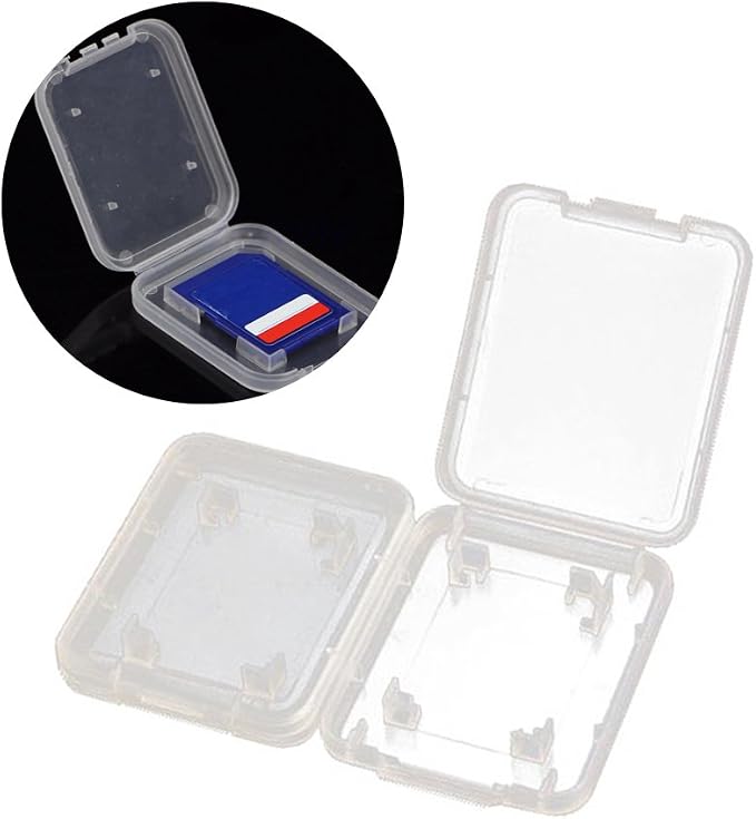 20pcs Plastic Memory Card Storage Case Compatible with SD MMC/SDHC PRO Duo White (20 PCS) - Image 3