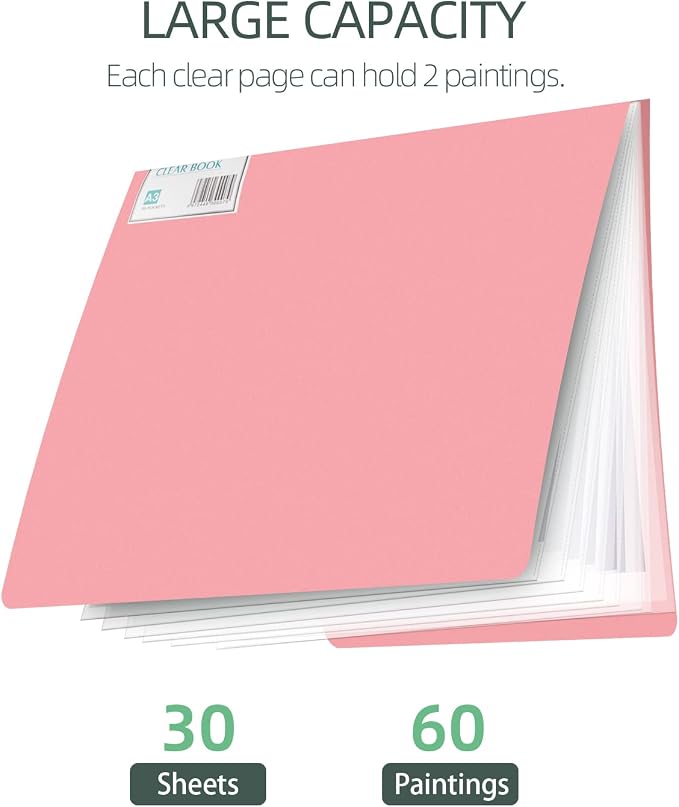 SXhyf A3 Diamond Painting Storage Book 16.5x12.1in for Display 60 Pages | 30 Pages Clear Sheet Protectors, Large Portfolio Folder for Artwork, Document, Organizer (Pink, A3-16.5 x 12.1 in) - Image 2